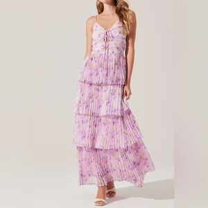 Daytona Pleated Floral Maxi Dress